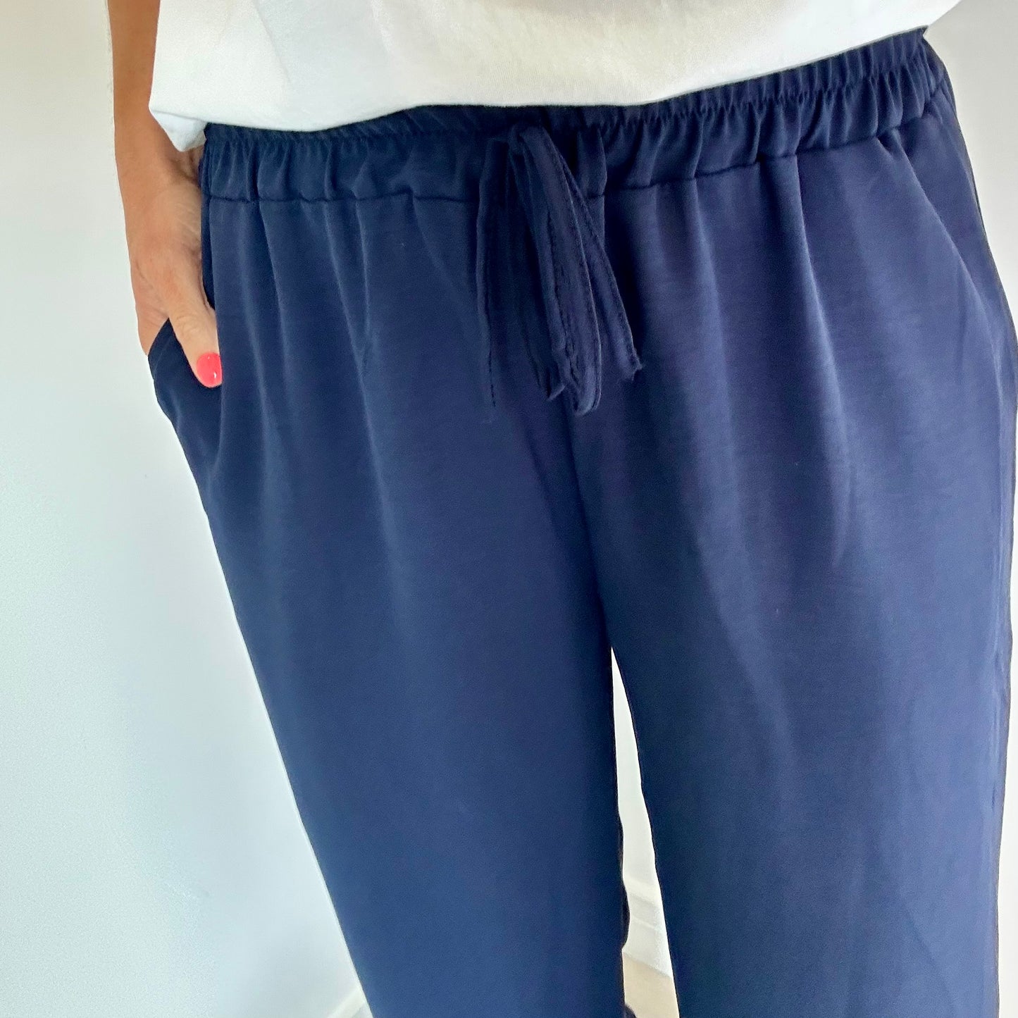 NAVY DRAWSTRING TROUSERS - MATCHING TOP AVAILABLE