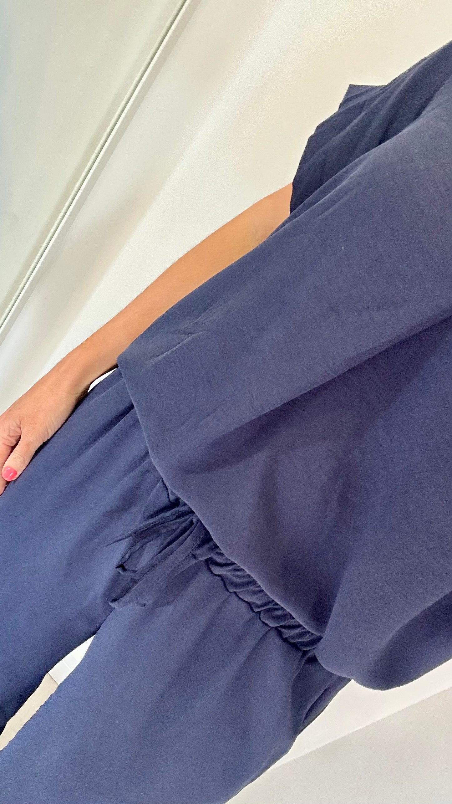 NAVY DRAWSTRING TROUSERS - MATCHING TOP AVAILABLE