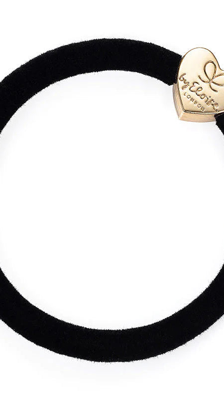 BYELOISE BLACK VELVET BAND WITH GOLD HEART CHARM