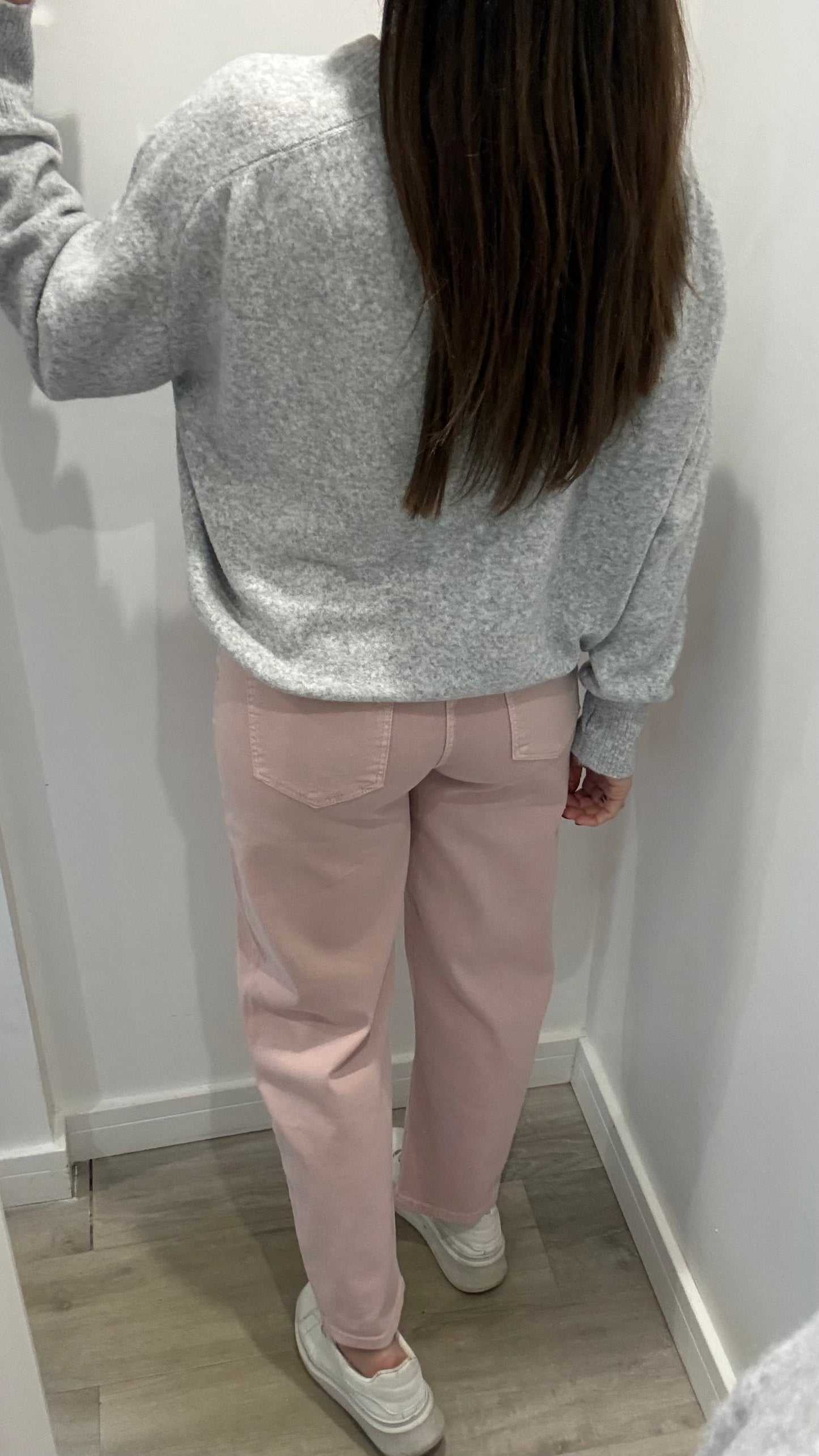BLUSH PINK MOM FIT JEANS