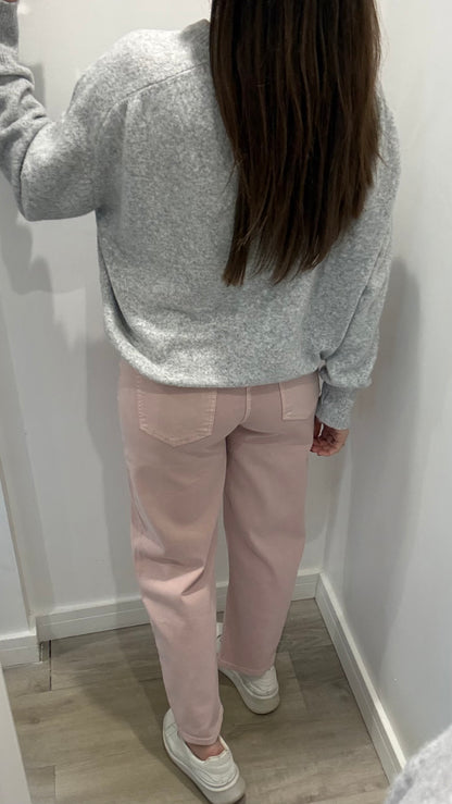 BLUSH PINK MOM FIT JEANS