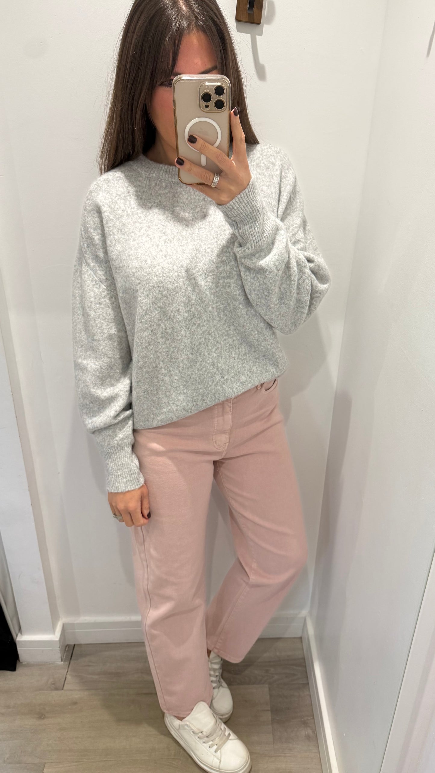 BLUSH PINK MOM FIT JEANS