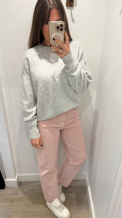 BLUSH PINK MOM FIT JEANS