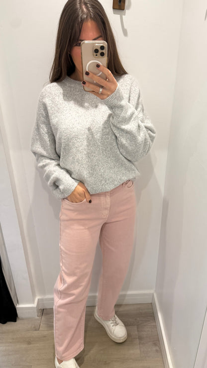 BLUSH PINK MOM FIT JEANS