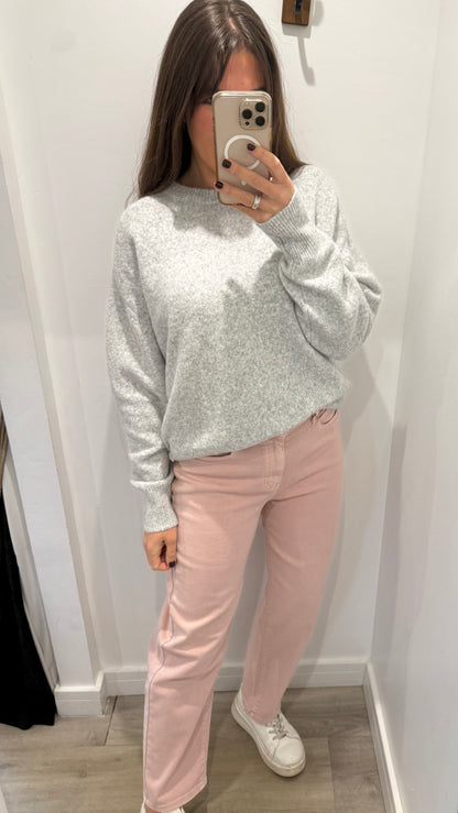 BLUSH PINK MOM FIT JEANS