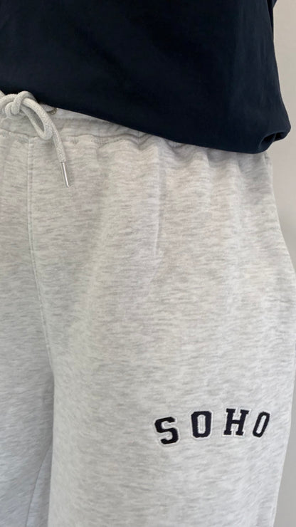 GREY SOHO WIDE LEG JOGGERS