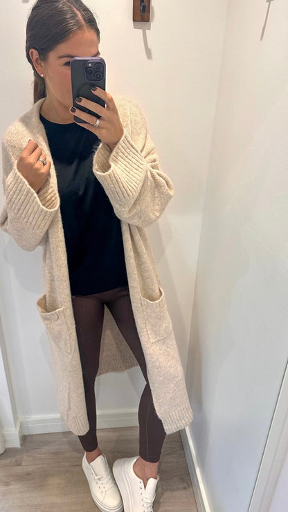 BROWN RIBBED SEAM FREE LEGGINGS