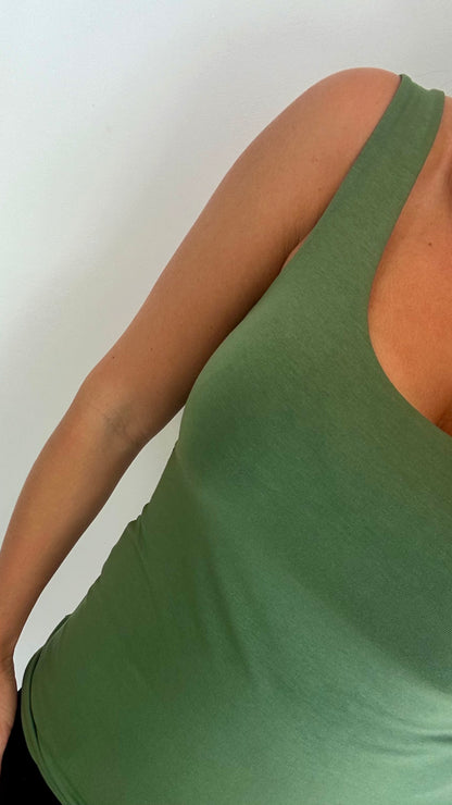 KHAKI CAMI VEST TOP