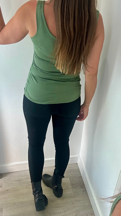 KHAKI CAMI VEST TOP