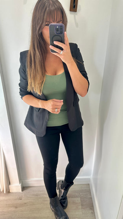 KHAKI CAMI VEST TOP