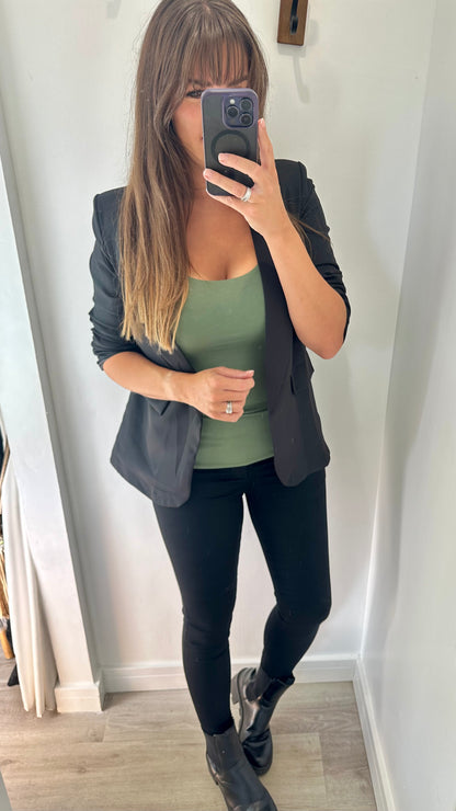 KHAKI CAMI VEST TOP