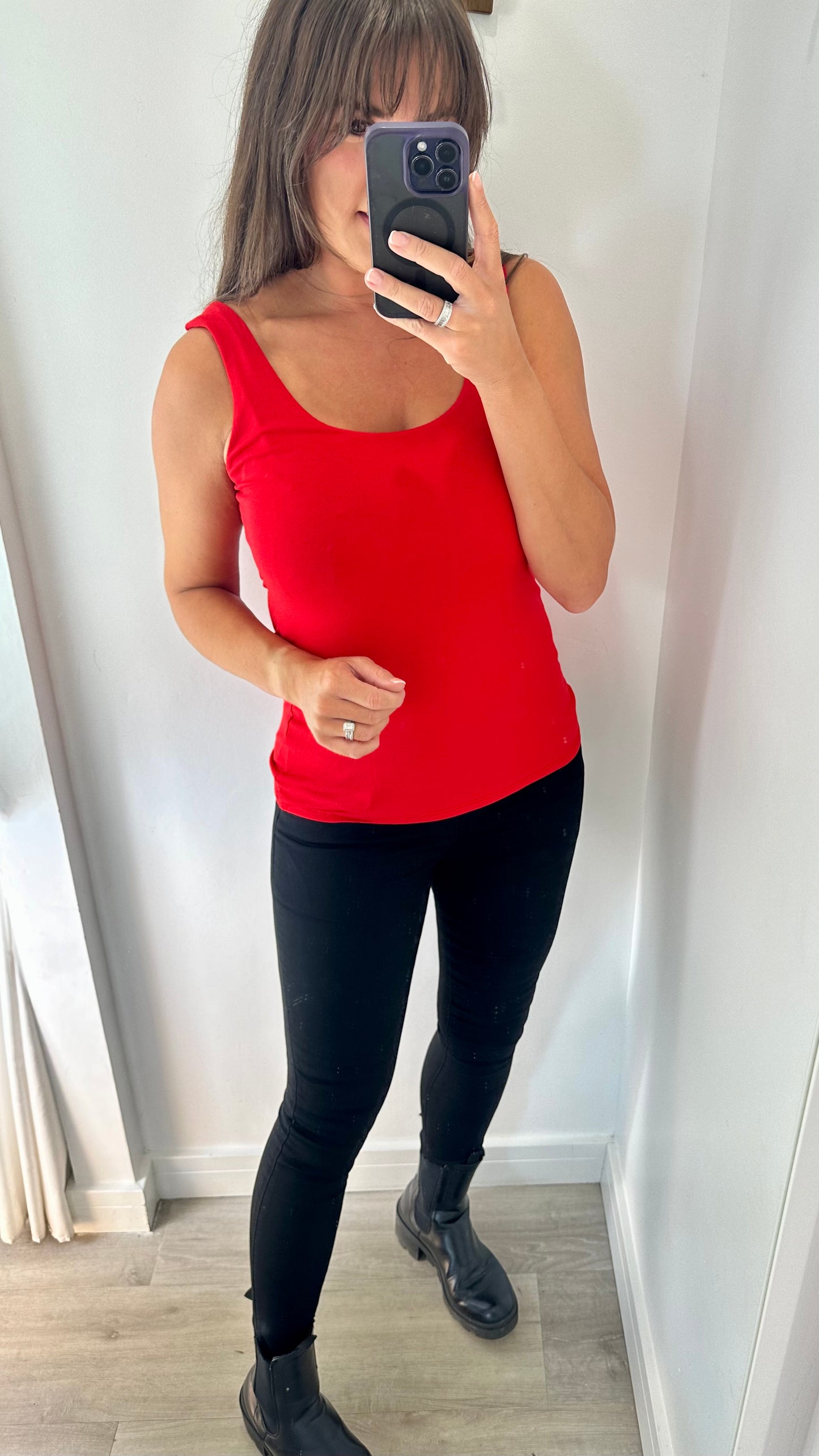 RED CAMI VEST TOP