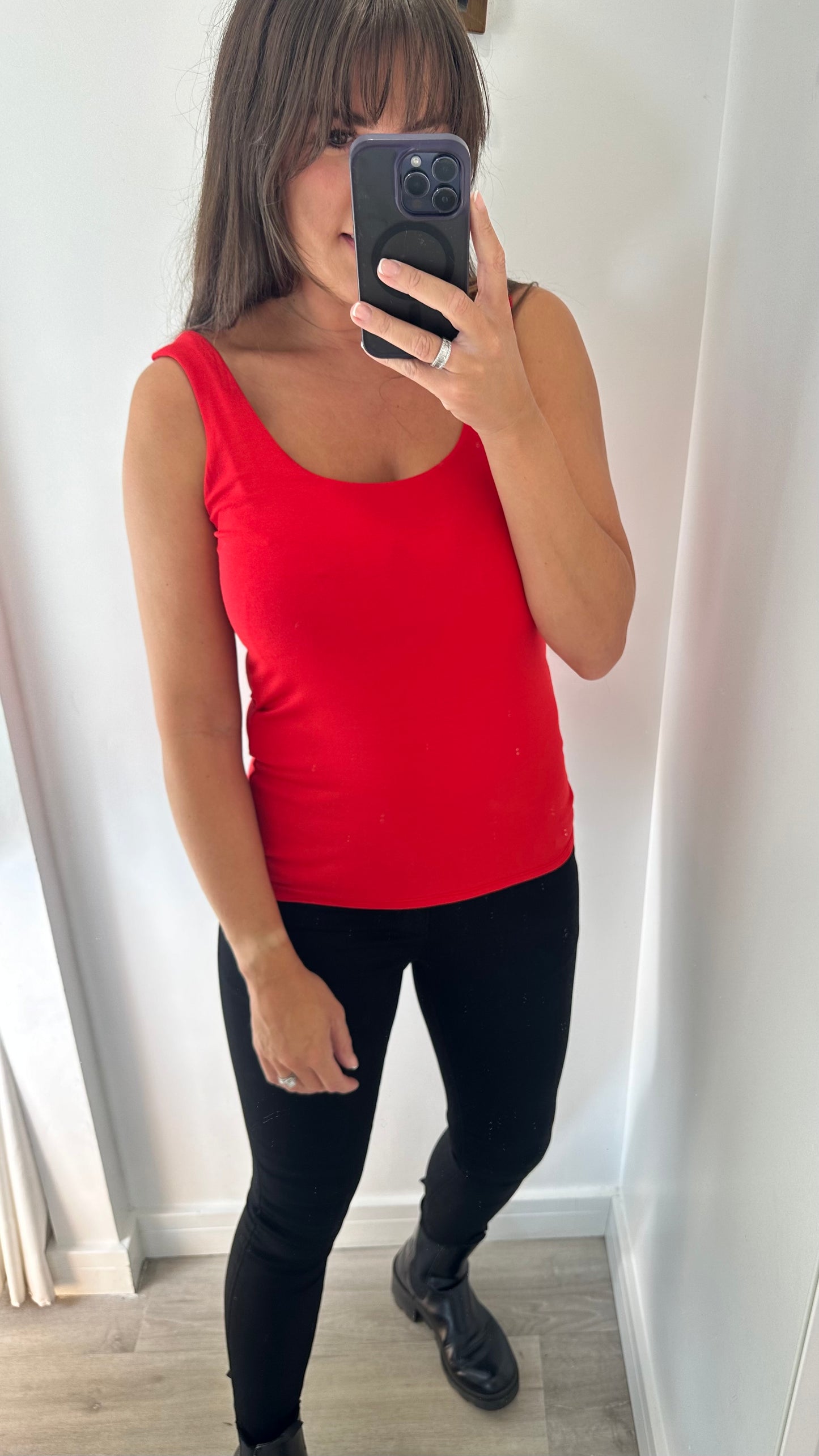 RED CAMI VEST TOP