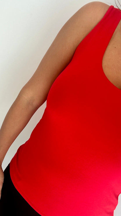 RED CAMI VEST TOP