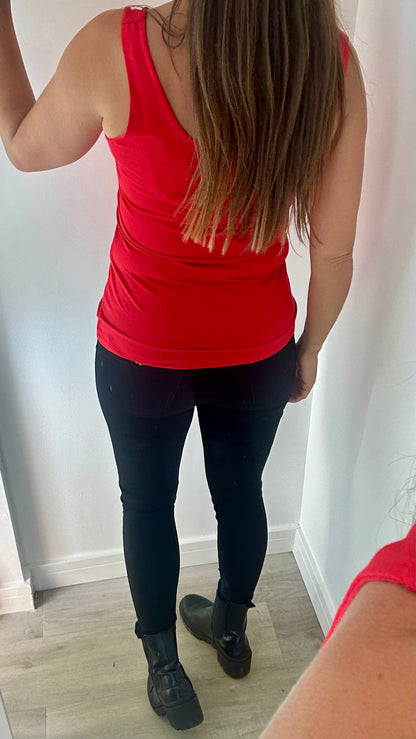 RED CAMI VEST TOP