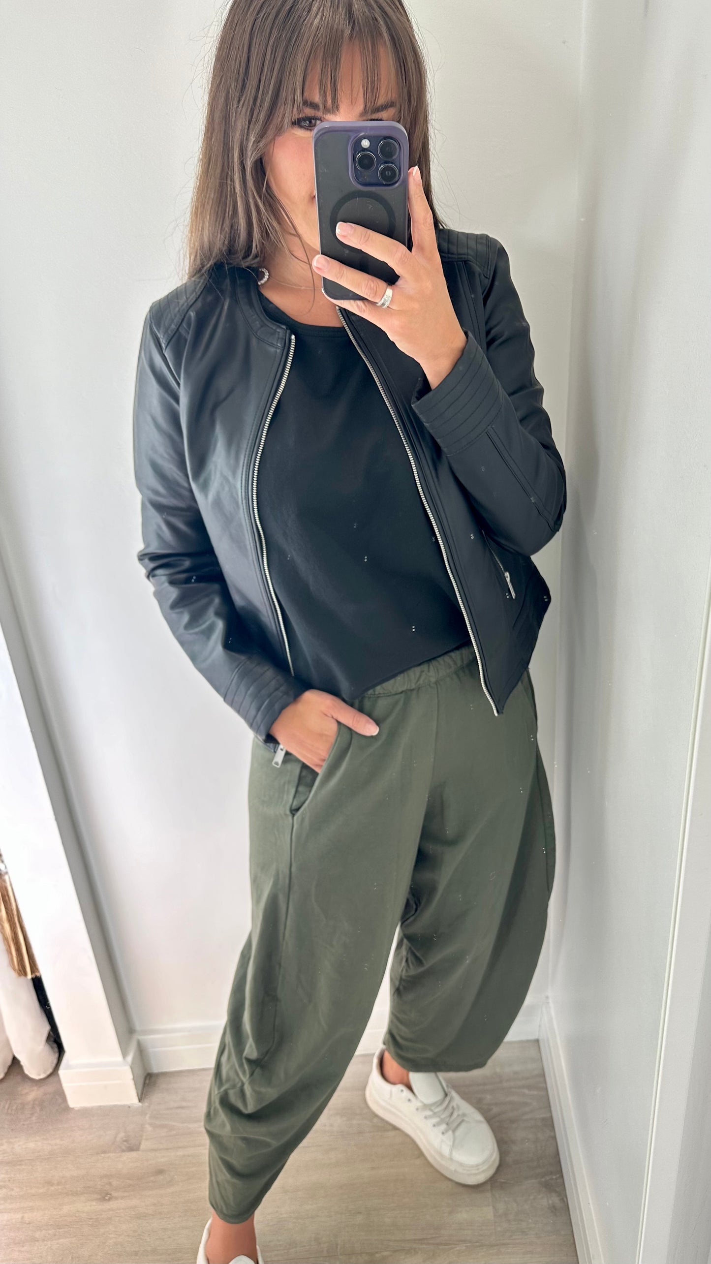 KHAKI COCOON JERSEY TROUSERS