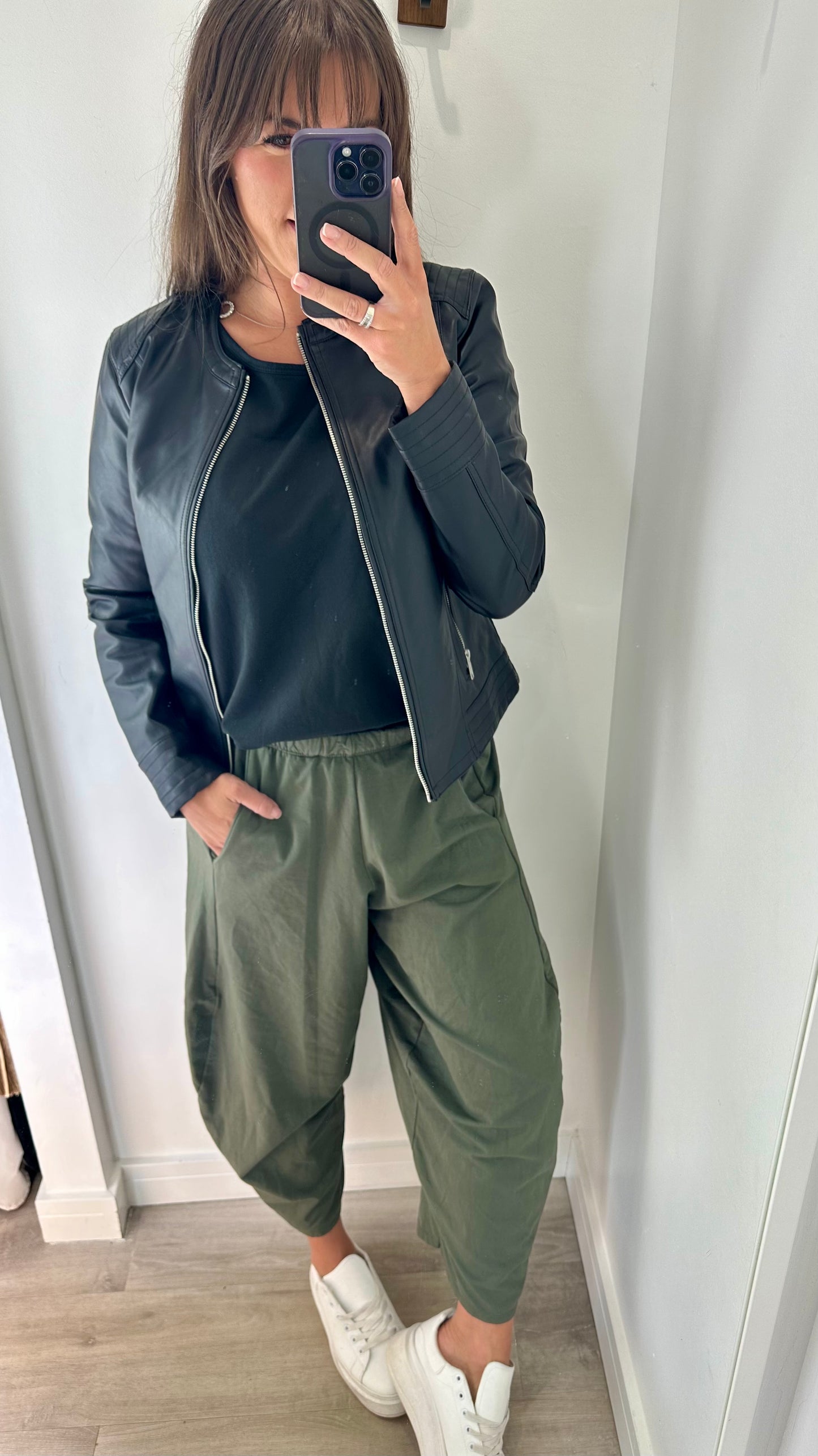 KHAKI COCOON JERSEY TROUSERS