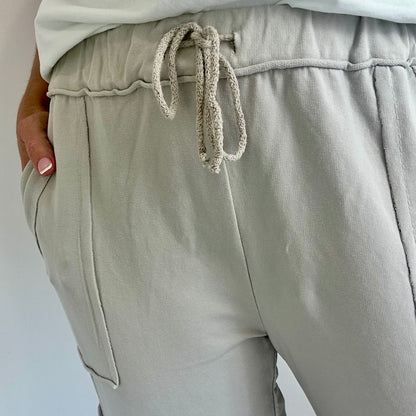 CREAM POCKET JOGGER SWEAT PANTS