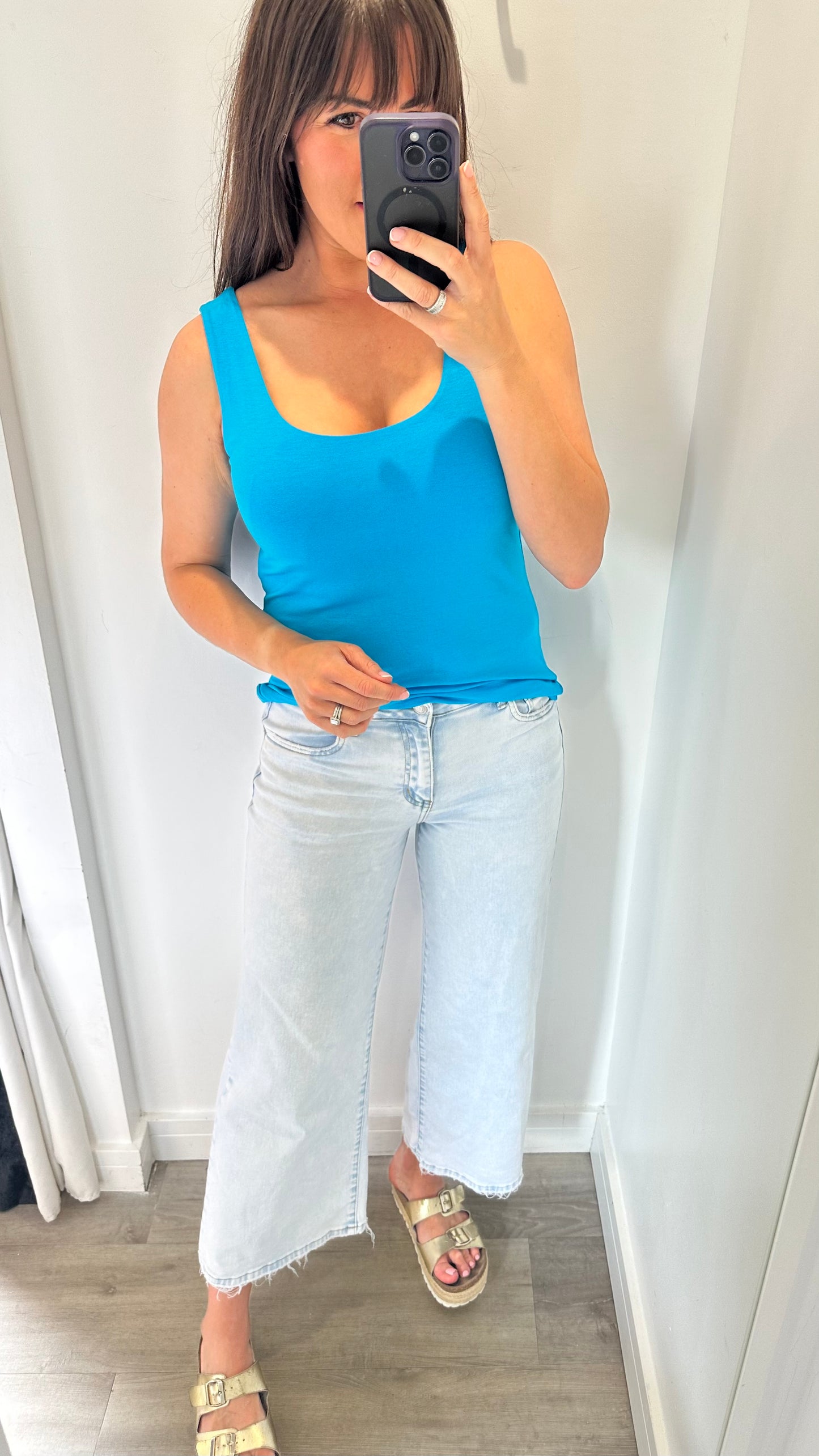 BRIGHT BLUE CAMI VEST TOP