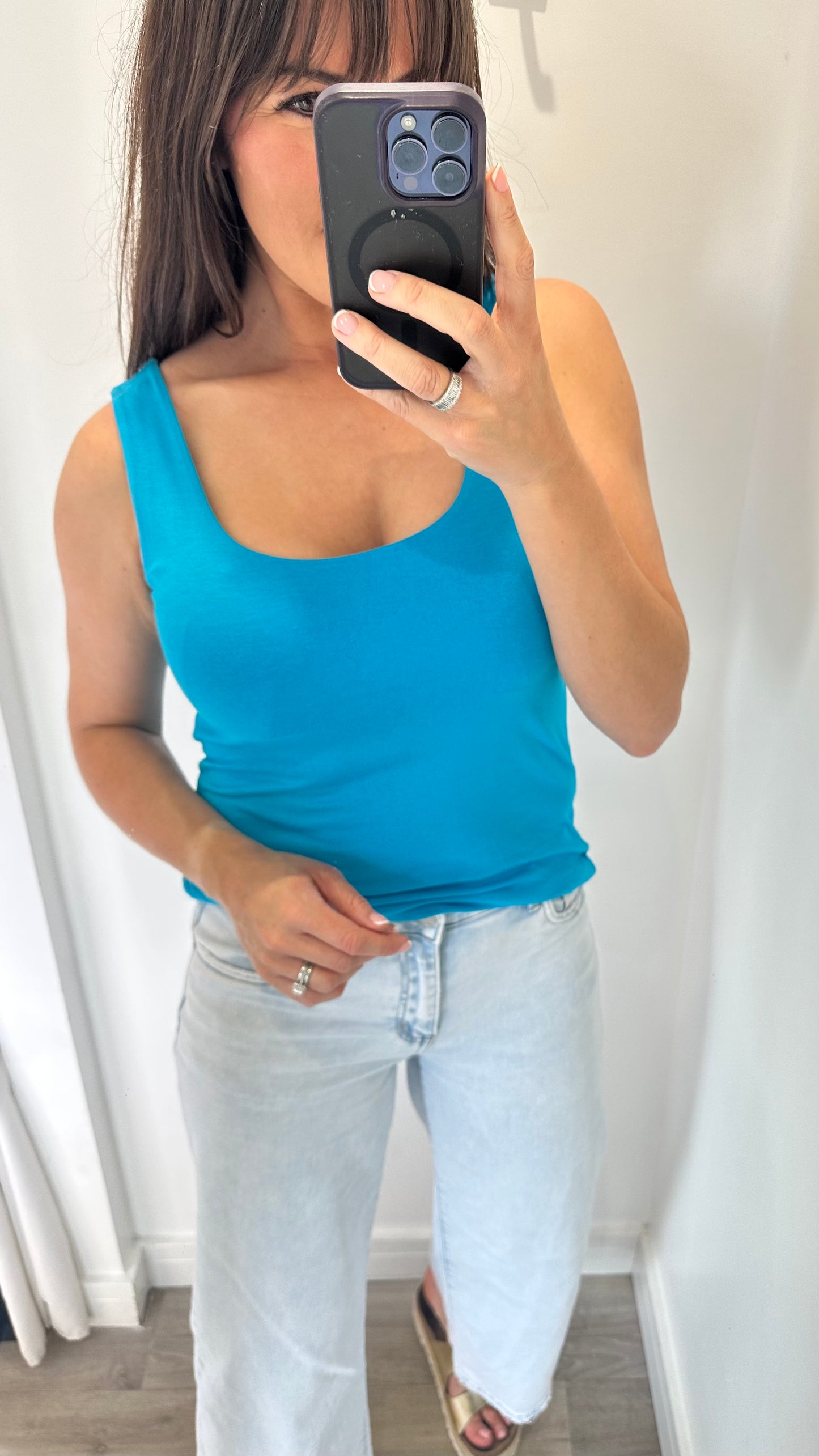 BRIGHT BLUE CAMI VEST TOP