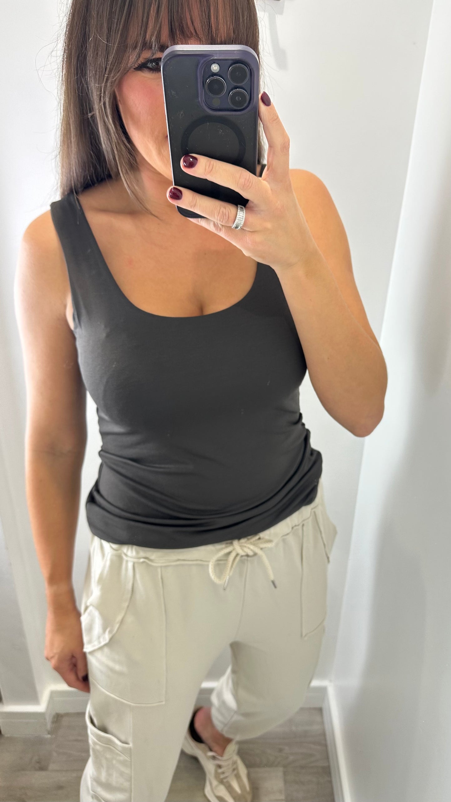 BROWN CAMI VEST TOP