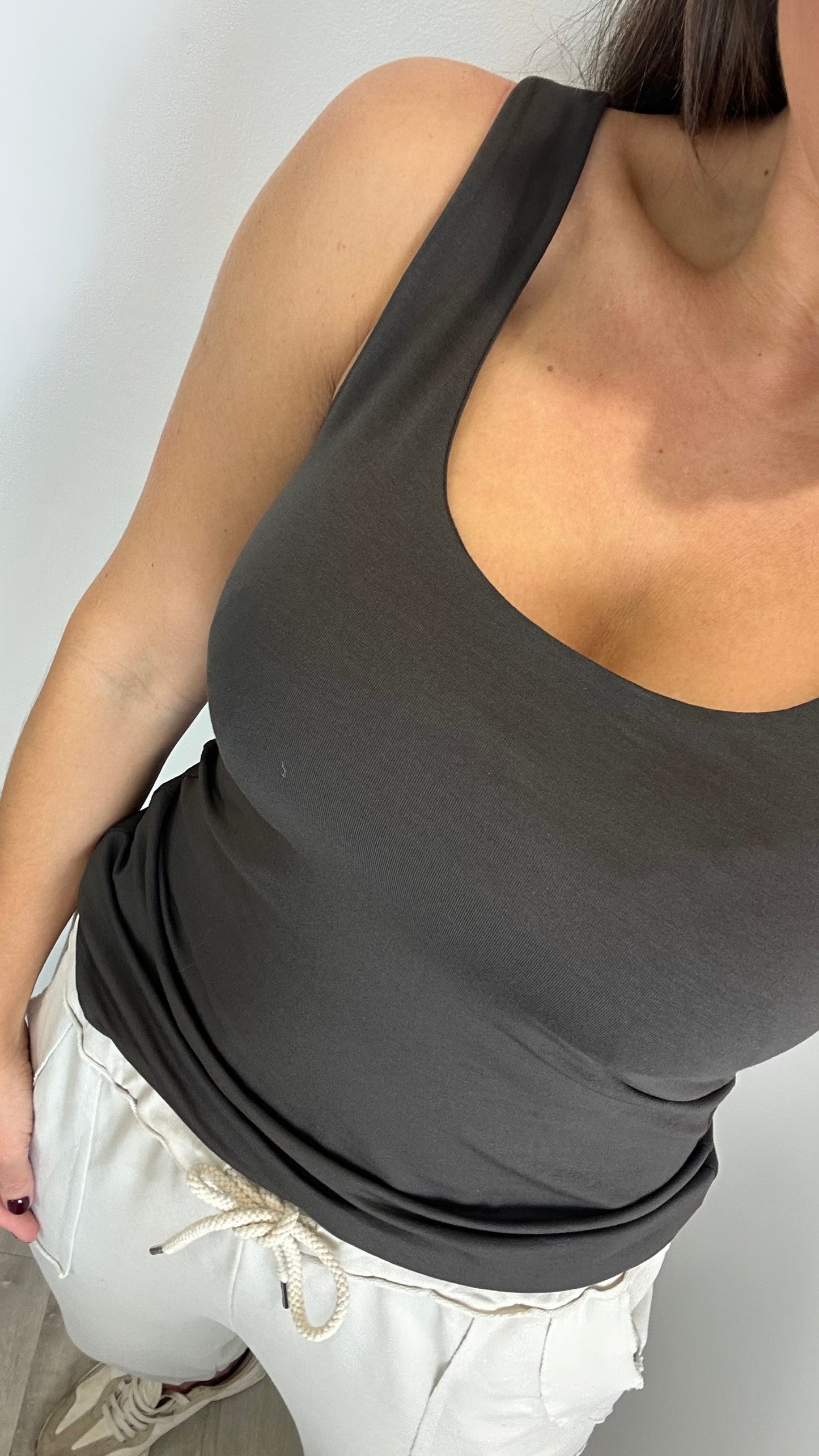 BROWN CAMI VEST TOP