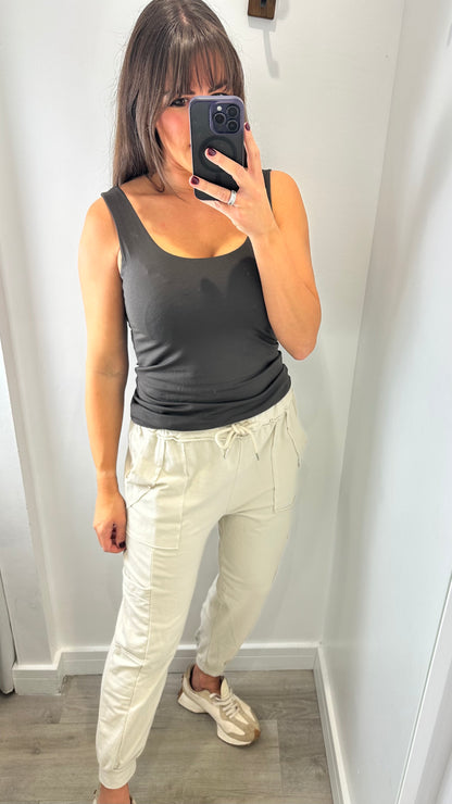 BROWN CAMI VEST TOP