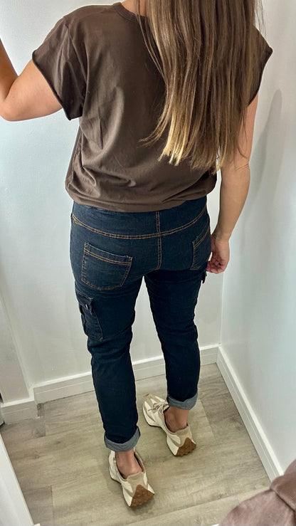 BROWN CAP SLEEVE TEE