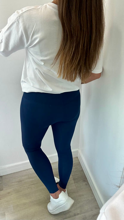 NAVY HIGH WAISTED SCULPT LEGGINGS