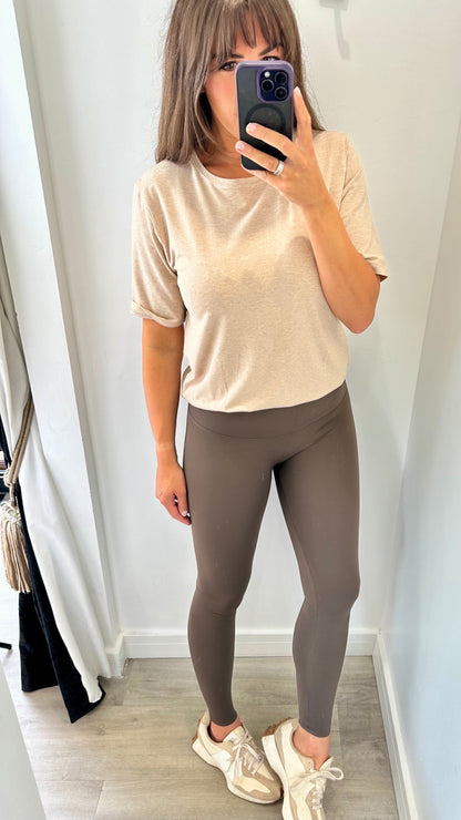 CHOCOLATE BROWN HIGH WAISTED SCULPT LEGGINGS