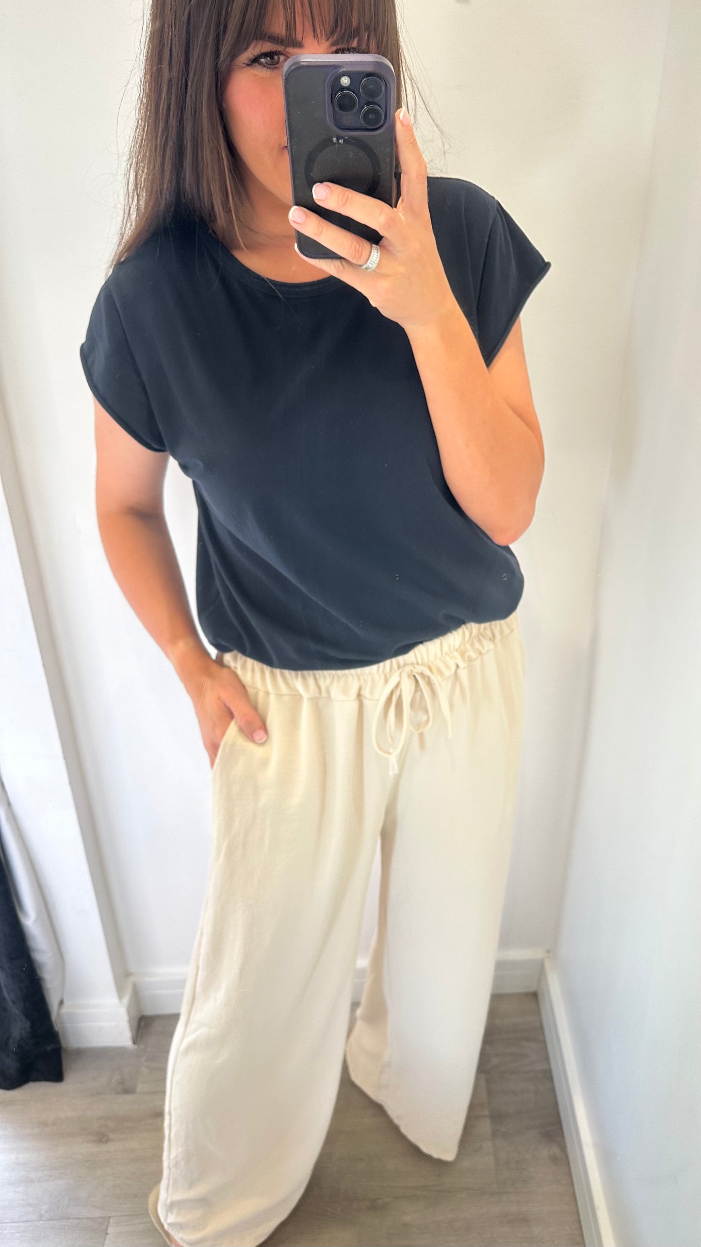 SAND DRAWSTRING TROUSERS