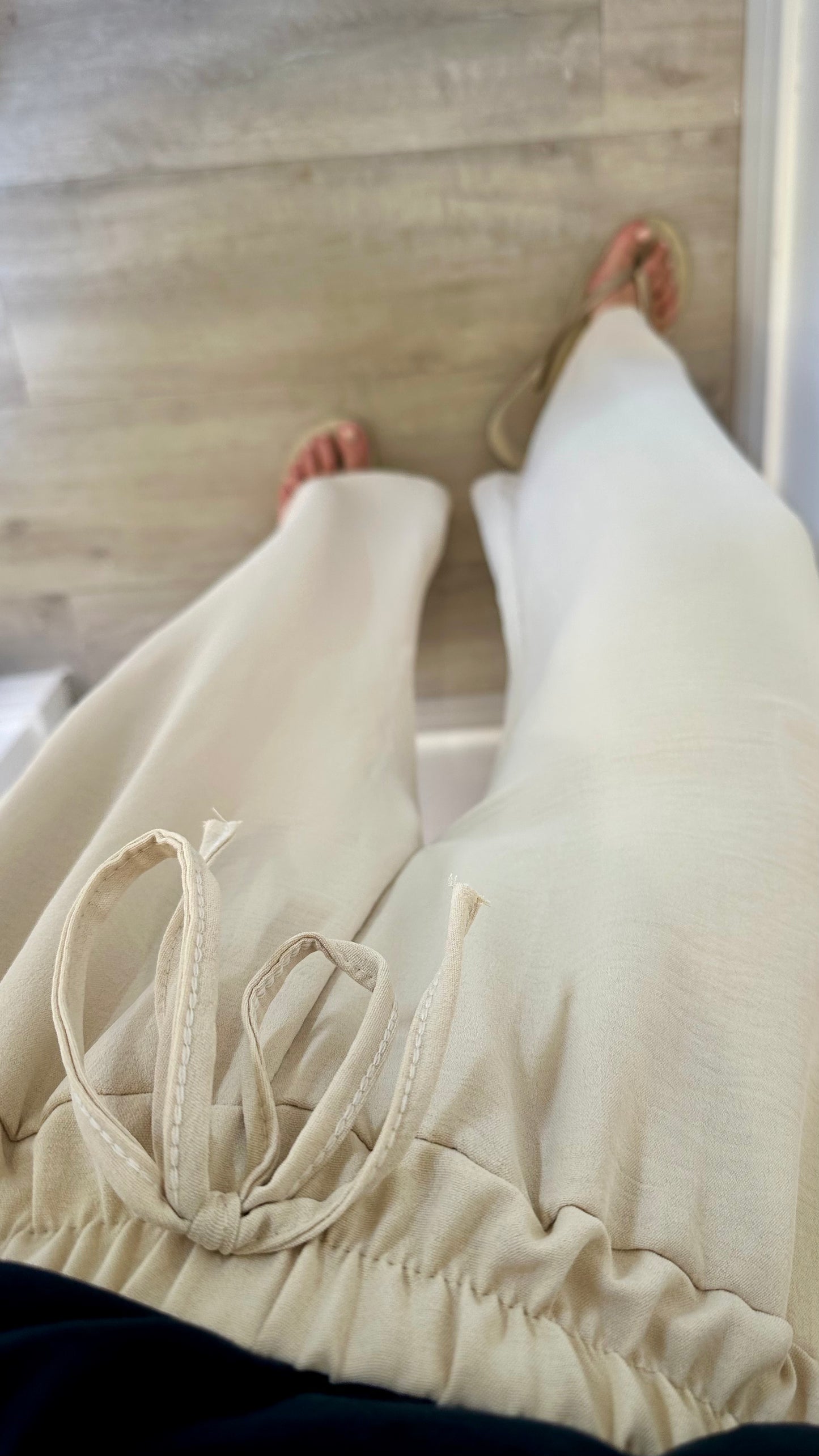 SAND DRAWSTRING TROUSERS