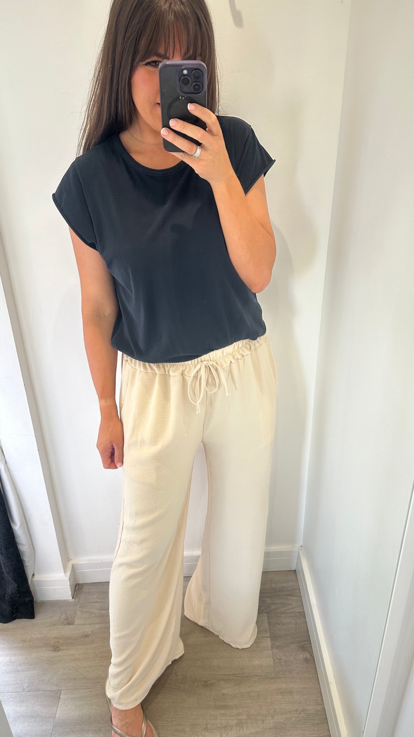 SAND DRAWSTRING TROUSERS