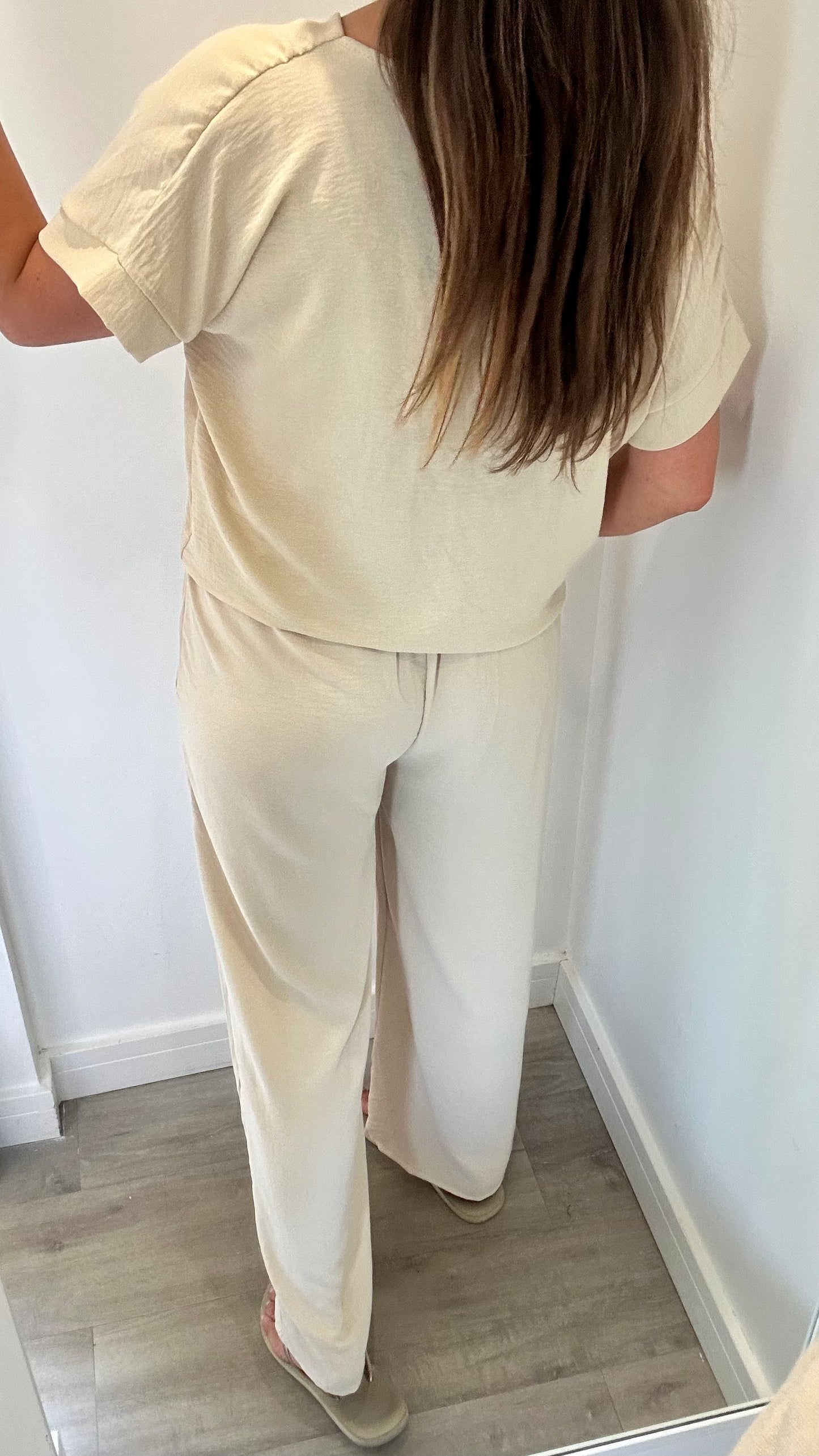 SAND DRAWSTRING TROUSERS