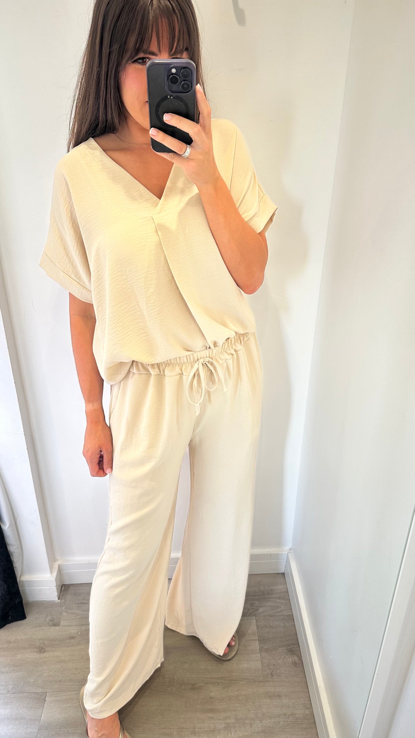 SAND DRAWSTRING TROUSERS