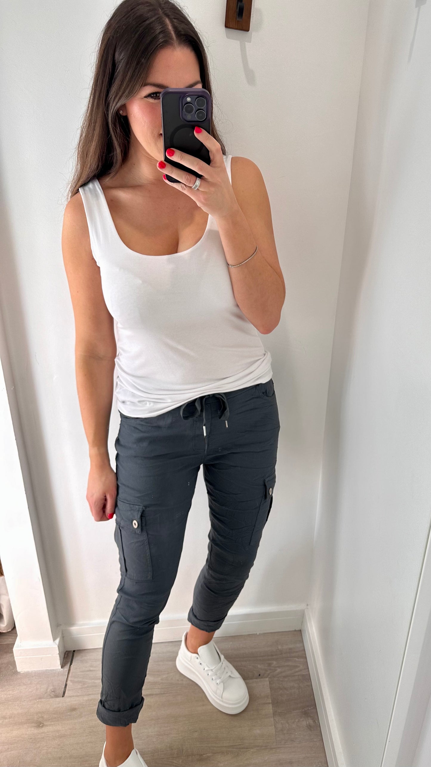 WHITE CAMI VEST TOP