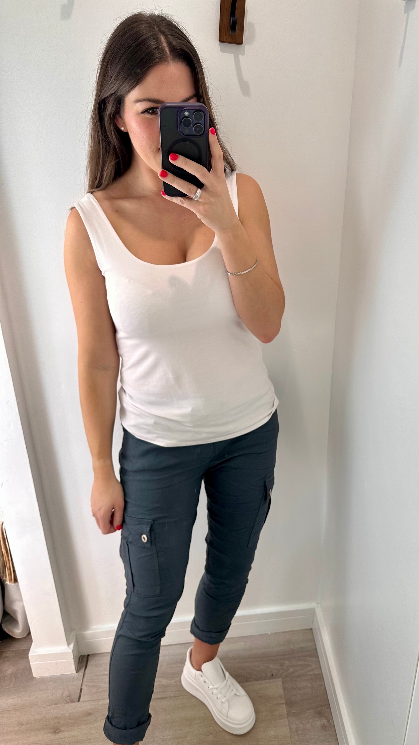 WHITE CAMI VEST TOP