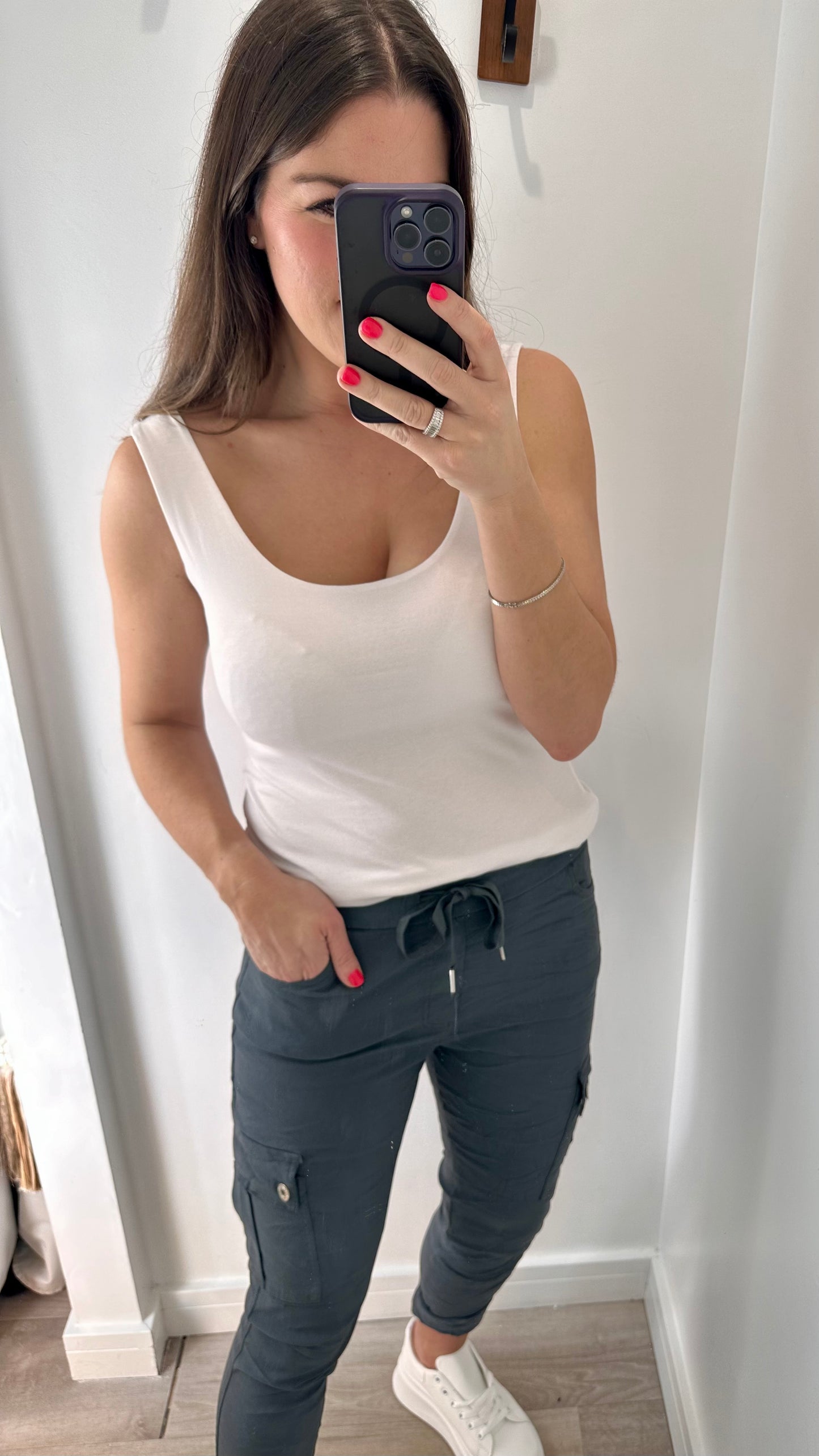 WHITE CAMI VEST TOP