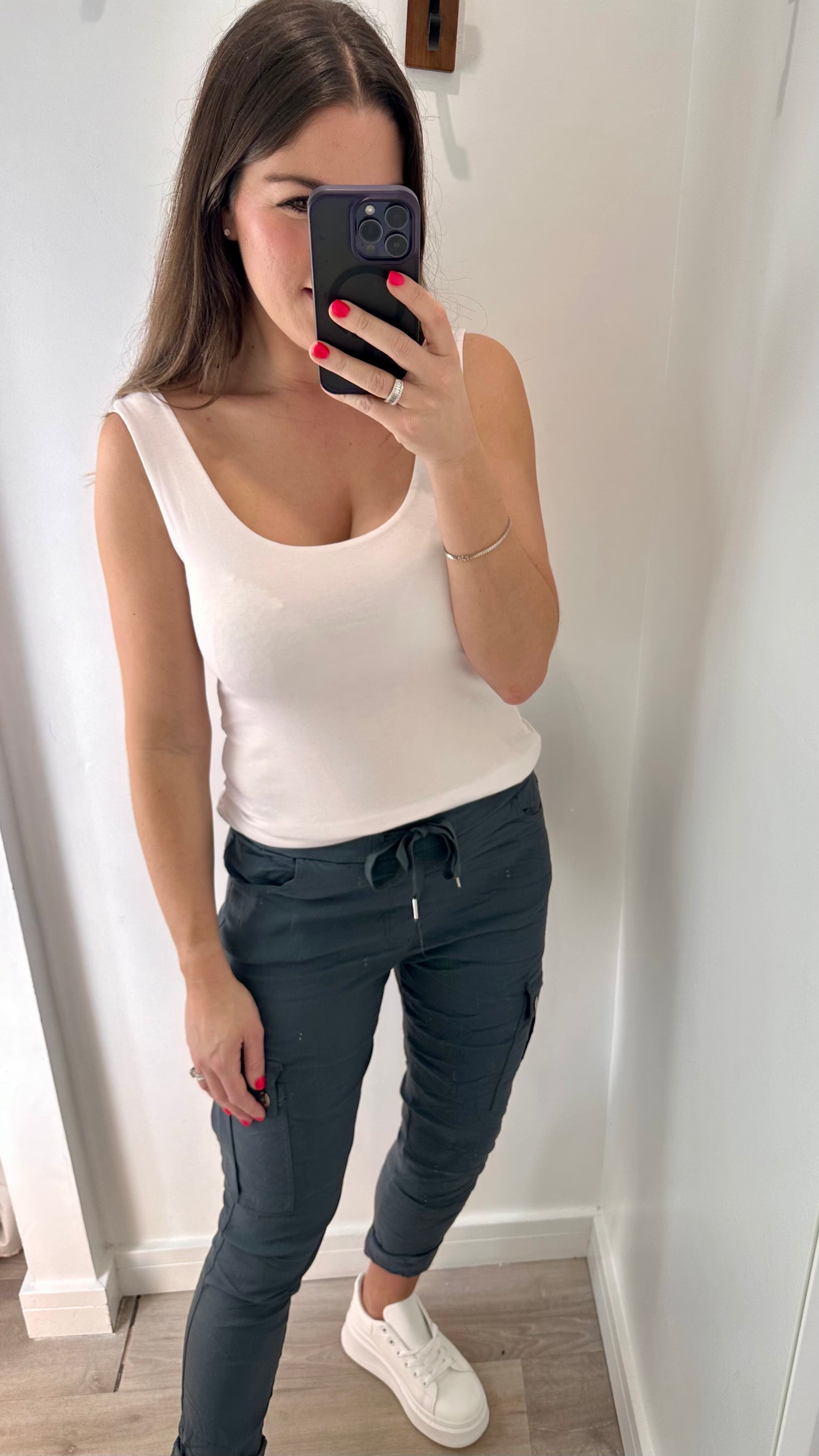 WHITE CAMI VEST TOP