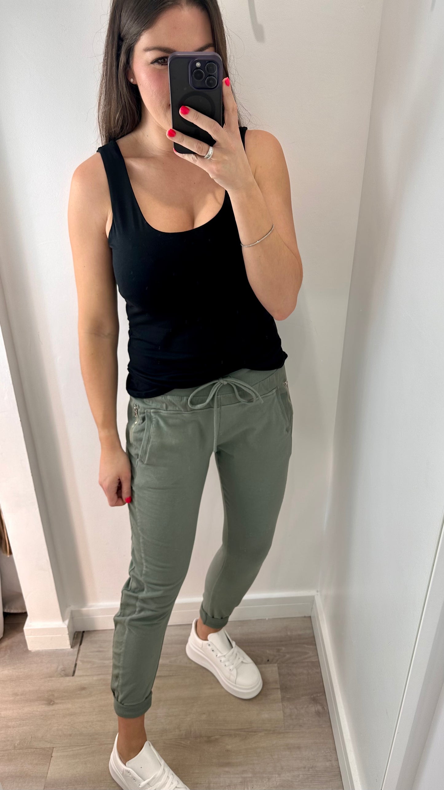 BLACK CAMI VEST TOP