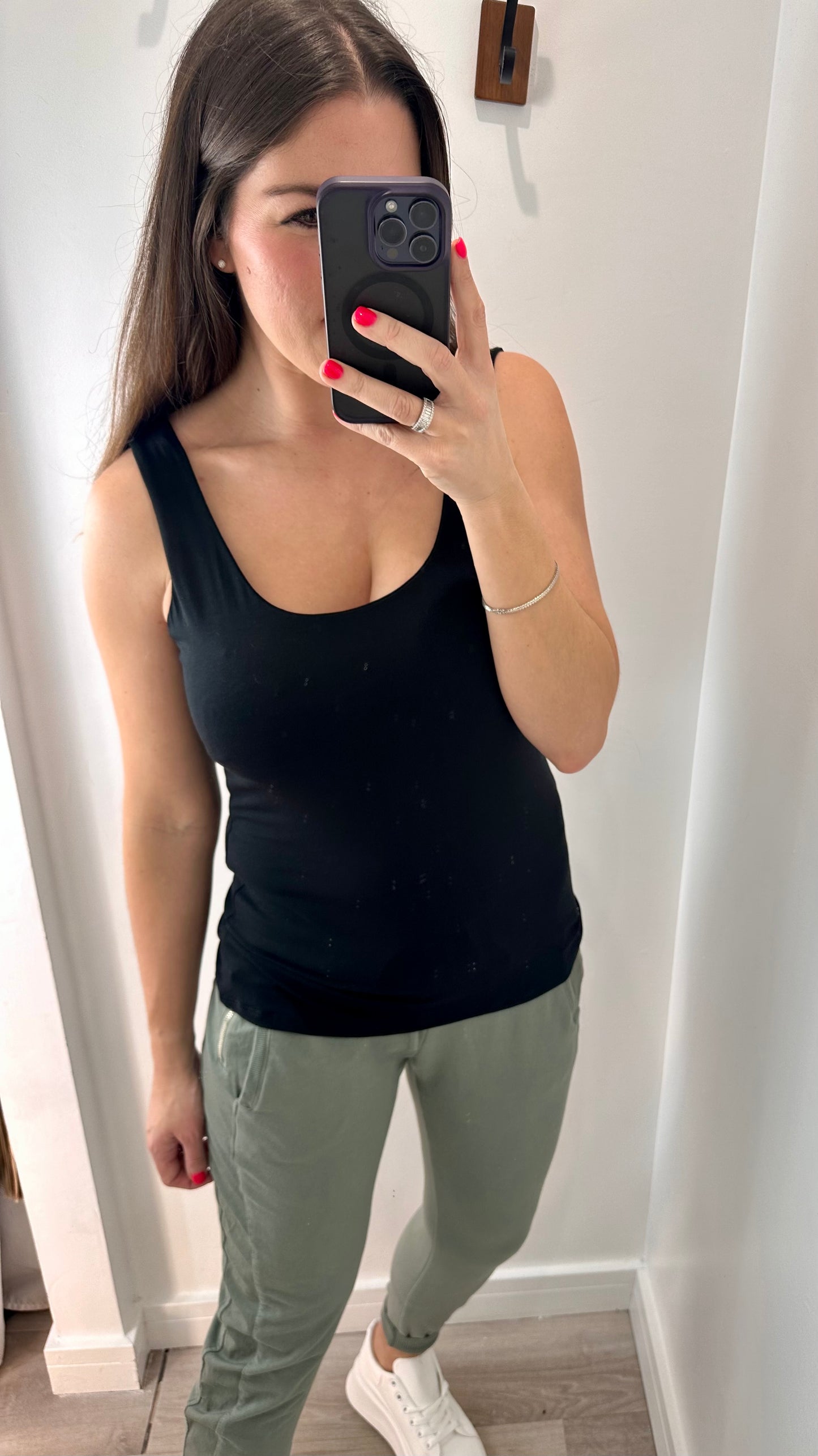 BLACK CAMI VEST TOP