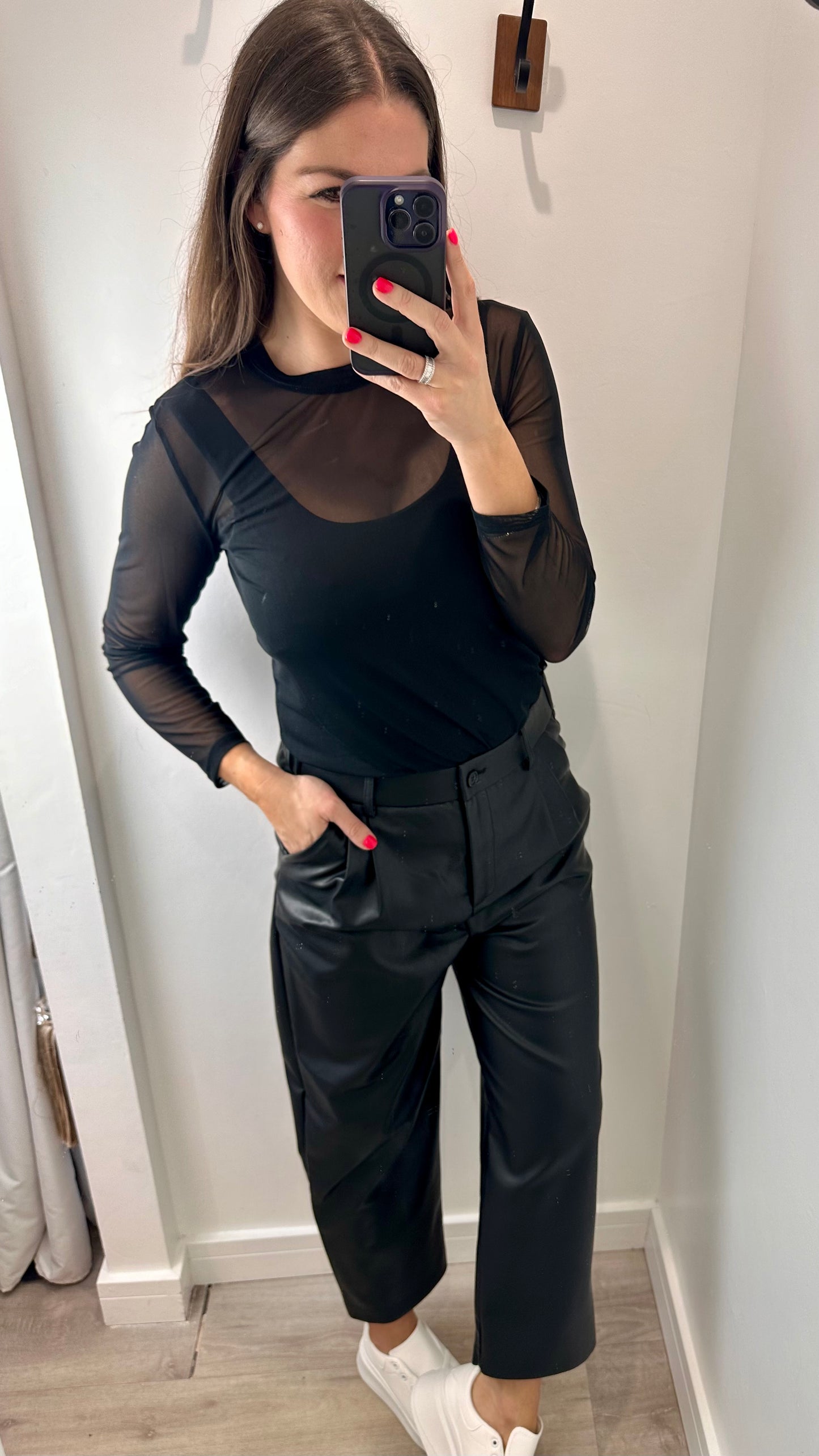 BLACK SHEER TOP