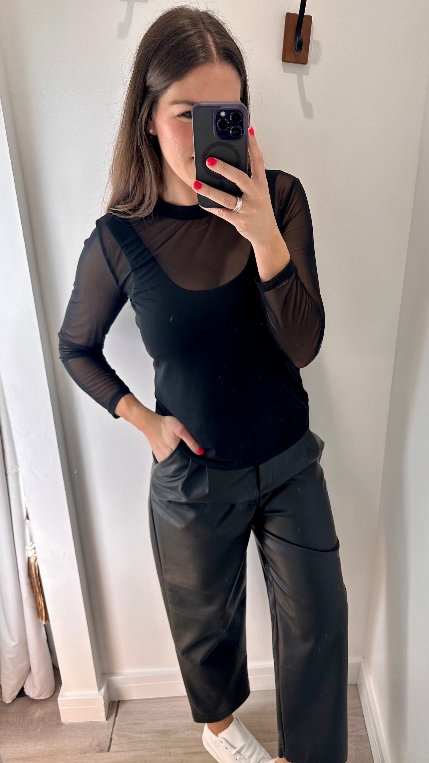 BLACK SHEER TOP
