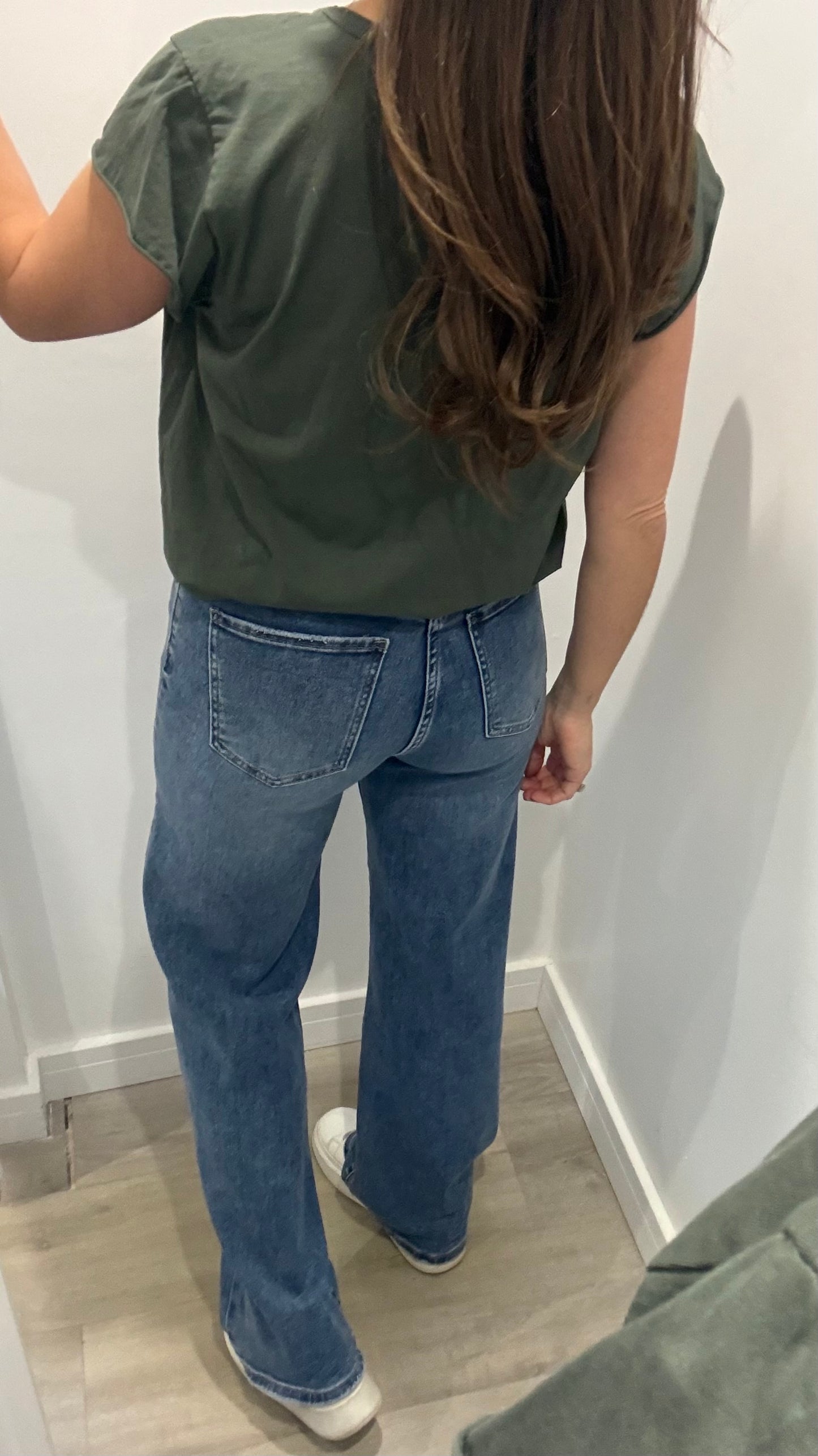 KHAKI CAP SLEEVE TEE