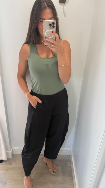 KHAKI CAMI VEST TOP