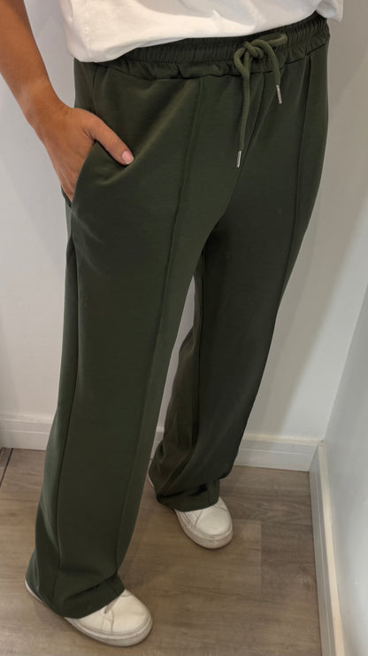 KHAKI STRAIGHT LEG TROUSERS