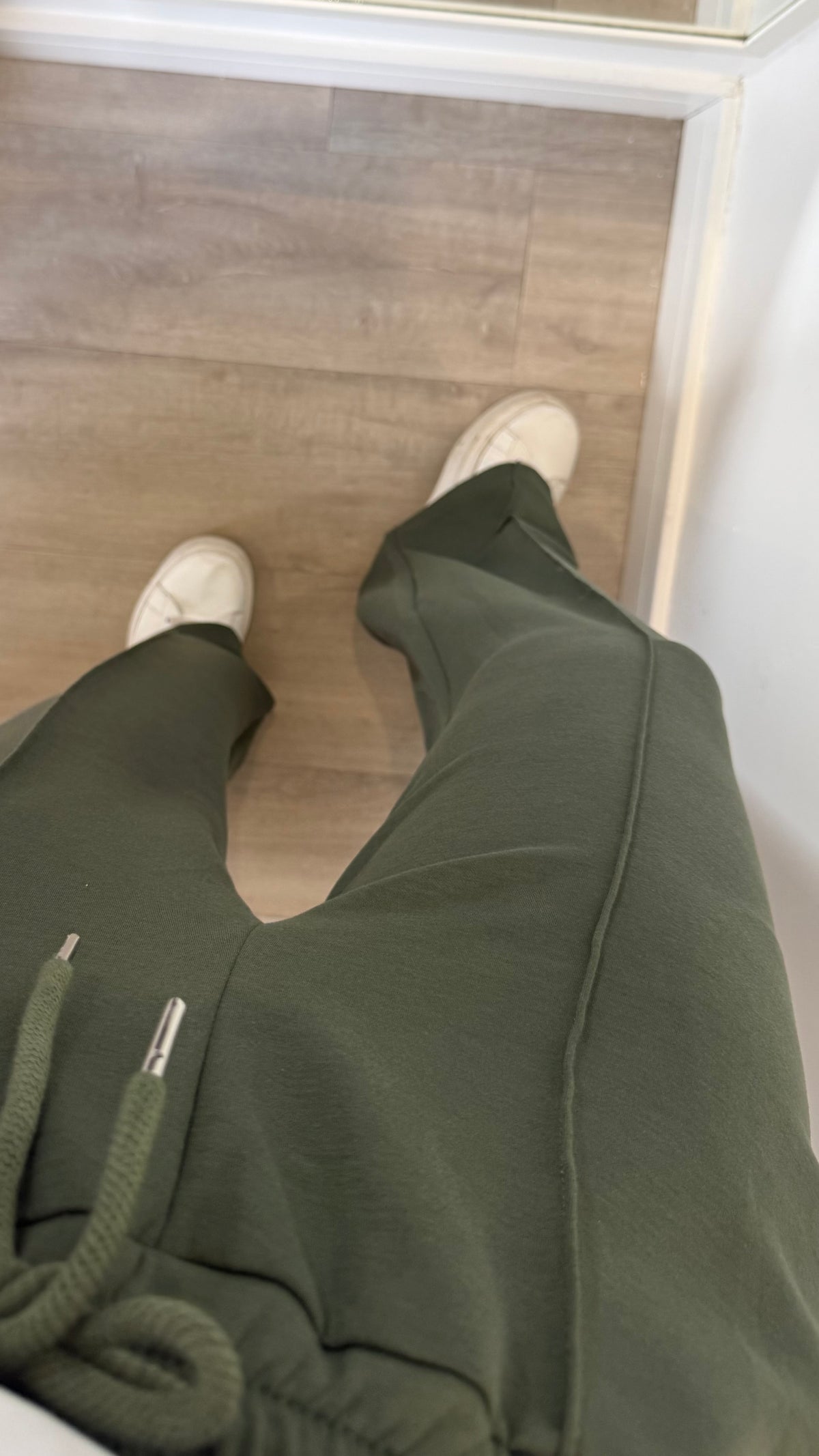 KHAKI STRAIGHT LEG TROUSERS