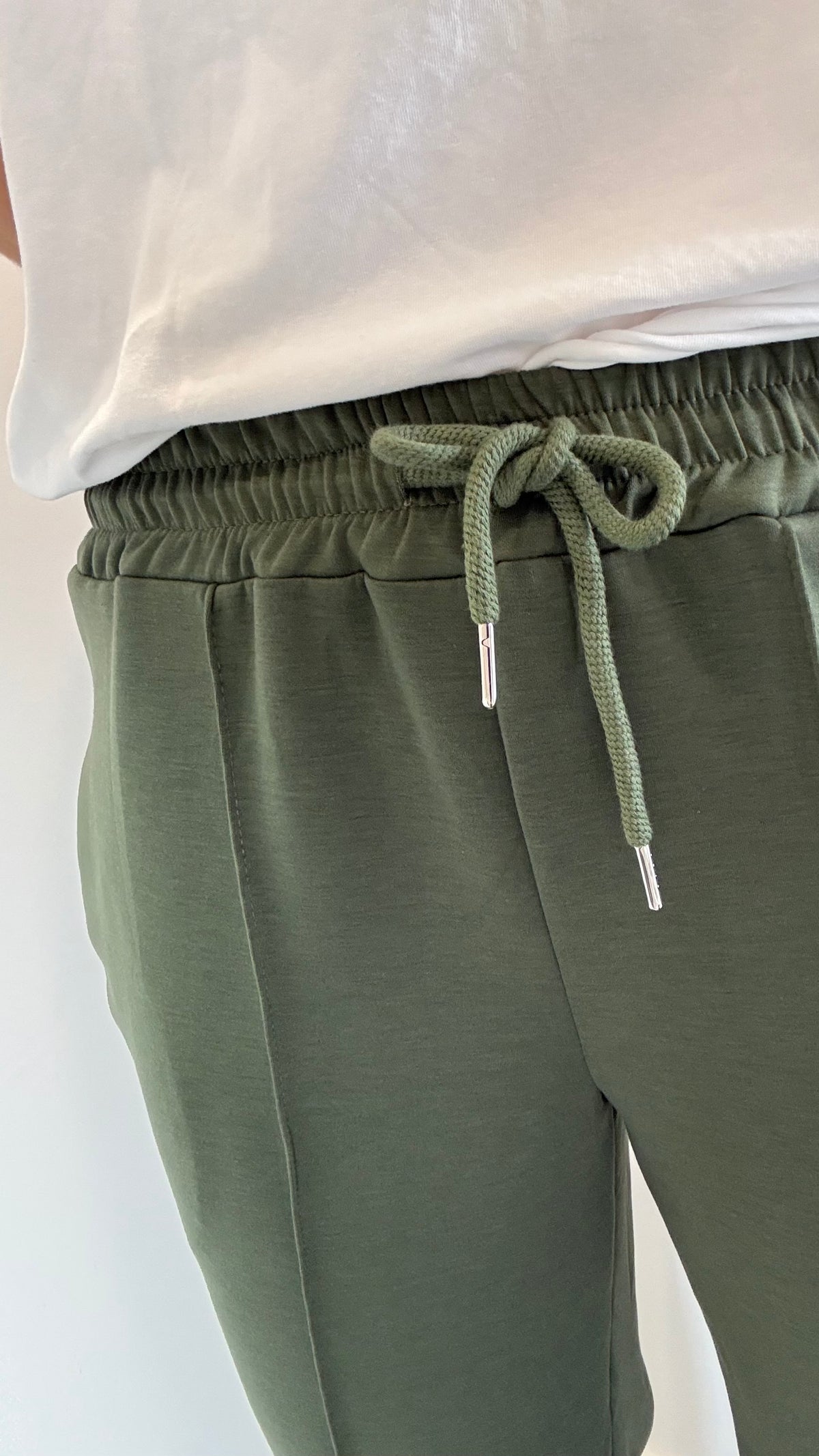 KHAKI STRAIGHT LEG TROUSERS