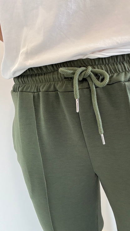 KHAKI STRAIGHT LEG TROUSERS