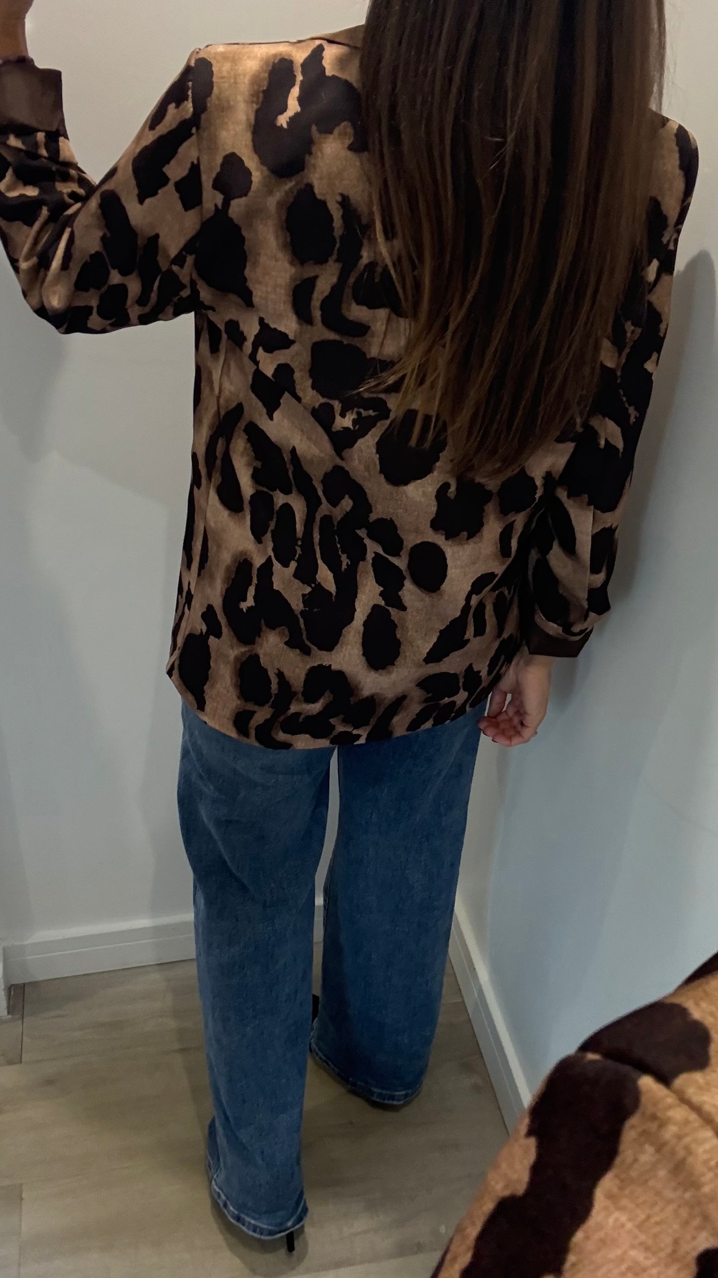 LEOPARD BLAZER IN SAND & CHOCOLATE
